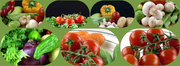 Mix of healthy Organic Vegetable Collage - Fotoğraf, Görsel