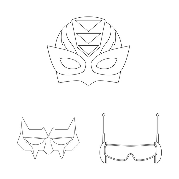 Vector illustration of hero and mask sign. Collection of hero and superhero stock vector illustration. - Vektor, obrázek