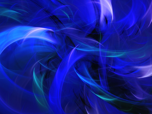 青の抽象的フラクタル背景3Dレンダリング - 写真・画像