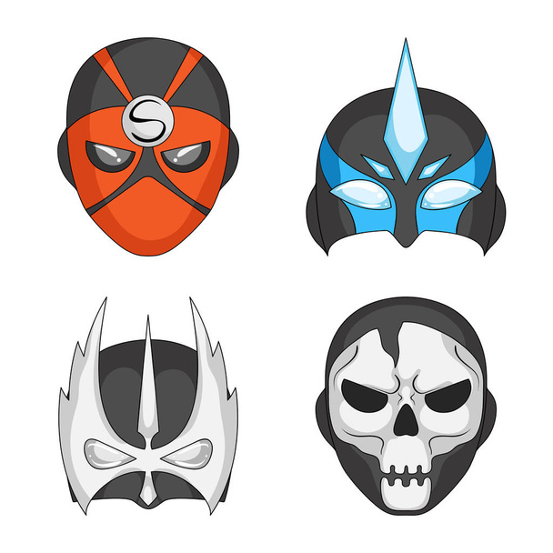 Vector design of hero and mask icon. Set of hero and superhero stock symbol for web. - Vektori, kuva