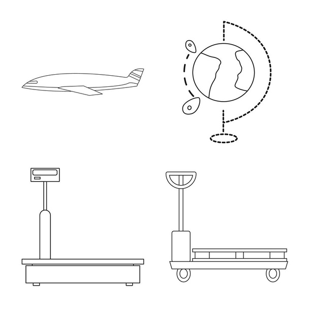 Vector illustration of goods and cargo logo. Set of goods and warehouse stock vector illustration. - Vektor, kép