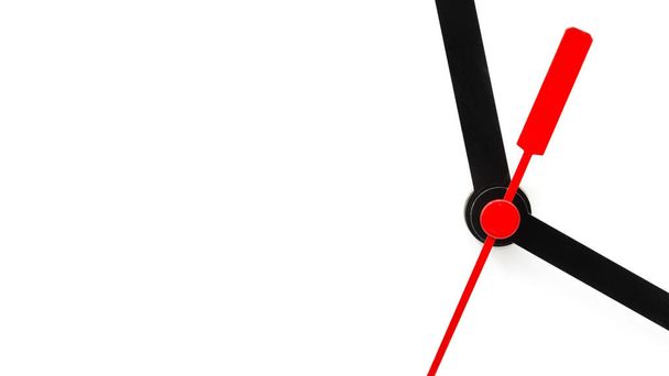 розмиття на білому тлі годинник і червона стрілка як концепція марнування часу і роботи
 - Фото, зображення