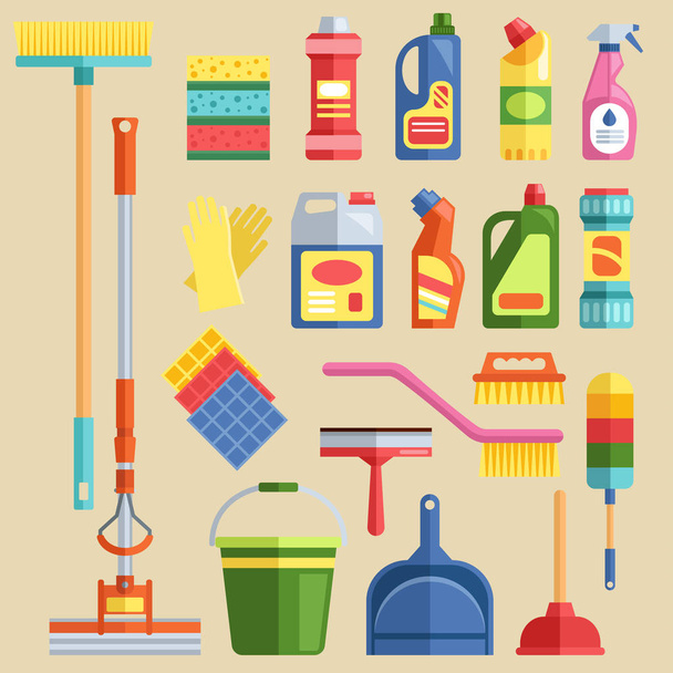 House cleaning tools vector - Vector, Image