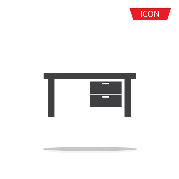 Büro-Tisch-Symbol, Büro-Schreibtisch-Symbol isoliert auf weißem Hintergrund. - Vektor, Bild