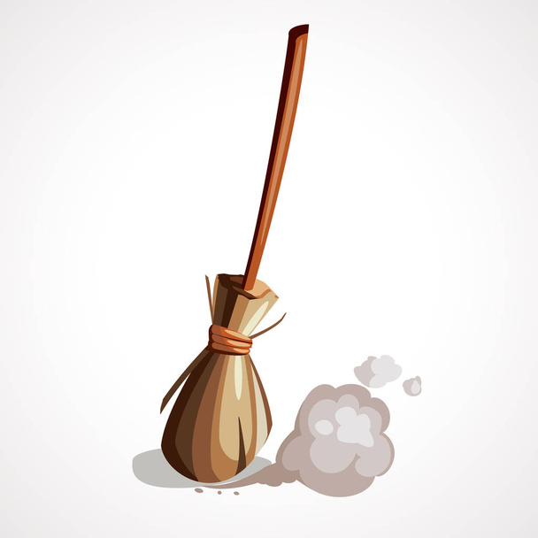 Vector illustration of the witches wooden broom - ベクター画像