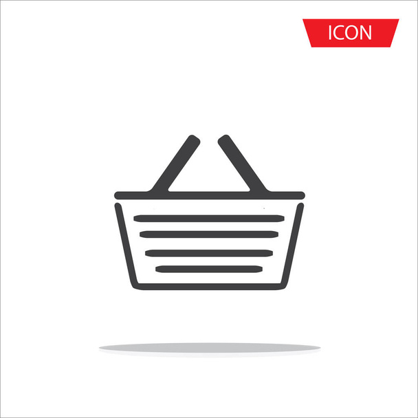 Basket icon vector or shopping symbol isolated on white background. - Vector, Image