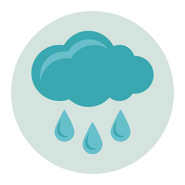Cloud with rain flat icon - Vektör, Görsel