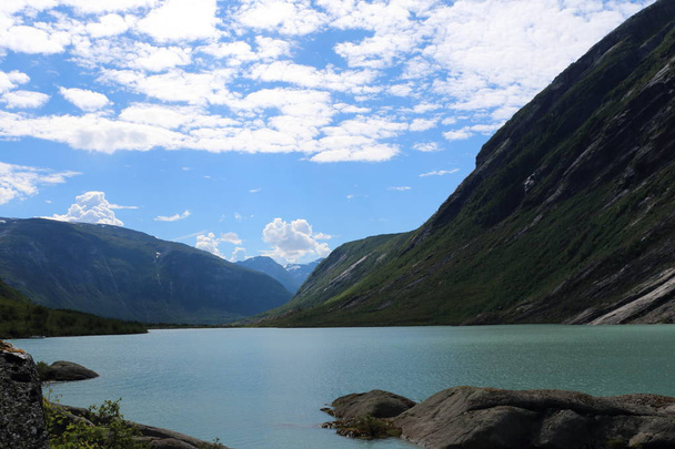 nigardsbreen ln norwegen ein seitlicher arm des grössten gletschers Europas der jostedalsbreen - Foto, Bild
