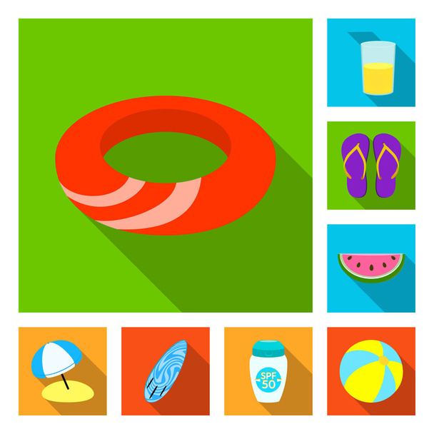 Isolated object of equipment and swimming icon. Collection of equipment and activity vector icon for stock. - Vector, Imagen