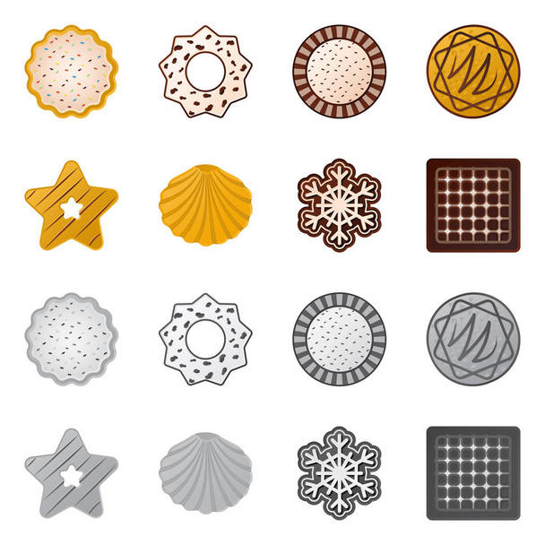 Vector design of biscuit and bake sign. Collection of biscuit and chocolate vector icon for stock. - Vettoriali, immagini