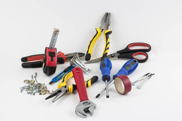 Set of tools, Many tools isolated on white background. - Zdjęcie, obraz