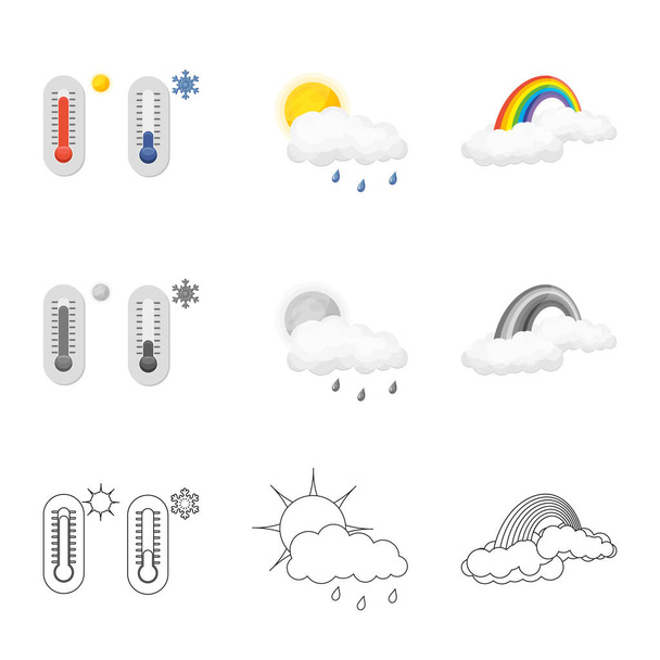 Vektori suunnittelu sää ja ilmasto symboli. Sää- ja pilvivektoriesimerkki
. - Vektori, kuva