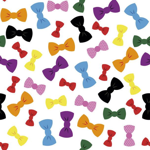 Fliege Krawatten Kunst nahtlos hell Tapete wiederholen Muster - Vektor, Bild