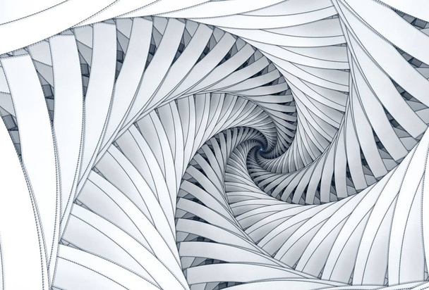 Arte azul fractal digital abstrata em espiral no fundo branco
 - Foto, Imagem