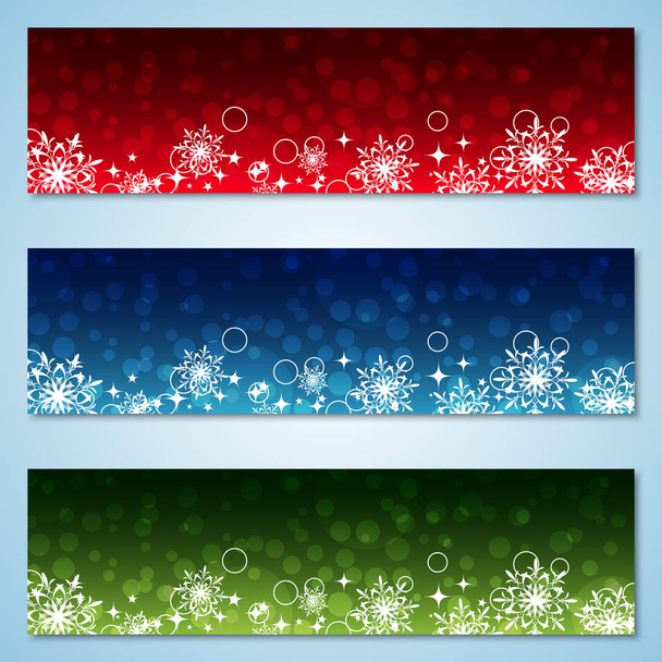 Christmas and New Year horizontal colorful vector banners collection - Vektor, obrázek