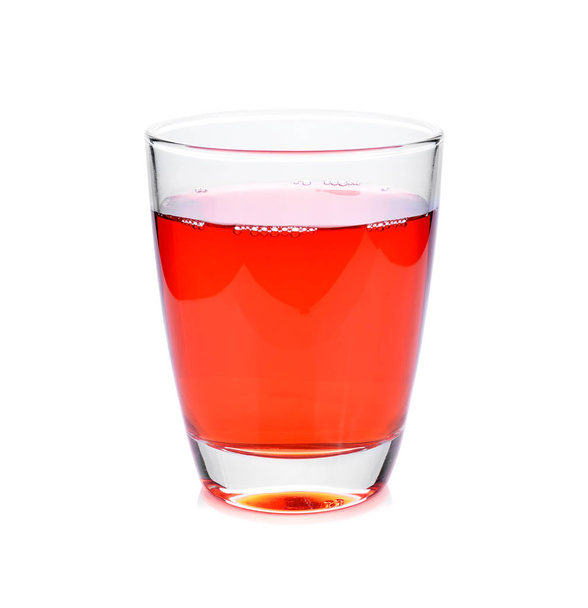 strawberry juice in glass isolated on white background - Photo, Image