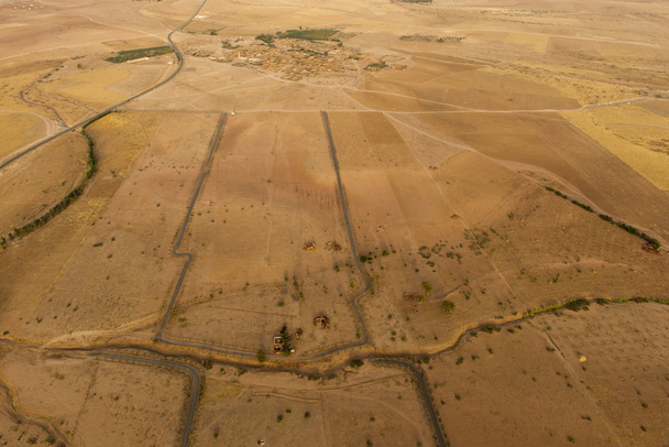 Maroc settlement in the desert near Marrakech aerial view - Photo, Image