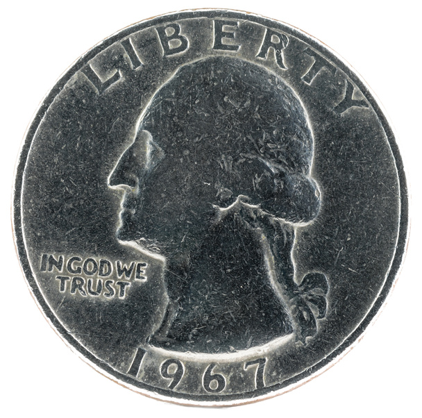 Stanów Zjednoczonych monet. Kwartał Dolar 1967. Awers. - Zdjęcie, obraz