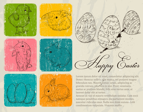 Vintage poster about Easter. - Вектор, зображення