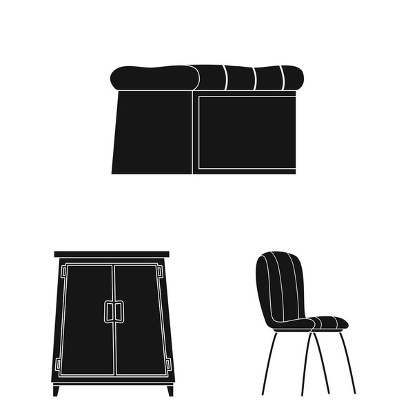 Vector design of furniture and apartment logo. Collection of furniture and home stock symbol for web. - Vektor, Bild
