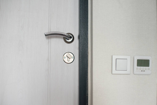 door handle with metal. open the door. close the door. a lock on the door. stylish pen - Photo, Image