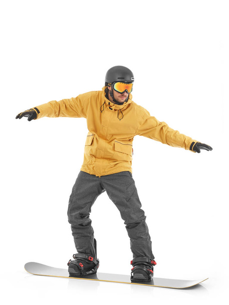 Young snowboarder isolated on white - Foto, immagini