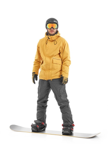 Young snowboarder isolated on white - Fotó, kép