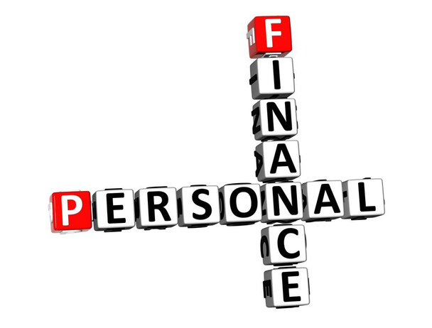 3D Rendering Crossword Personal Finance over white background. - Photo, Image