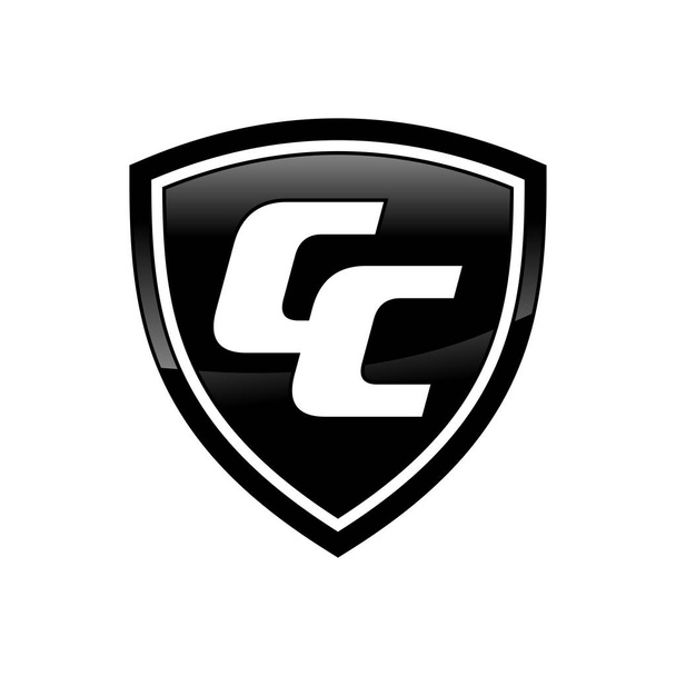 CC baş harfleri kalkan şekli vektör simge grafik Logo tasarım şablonu - Vektör, Görsel