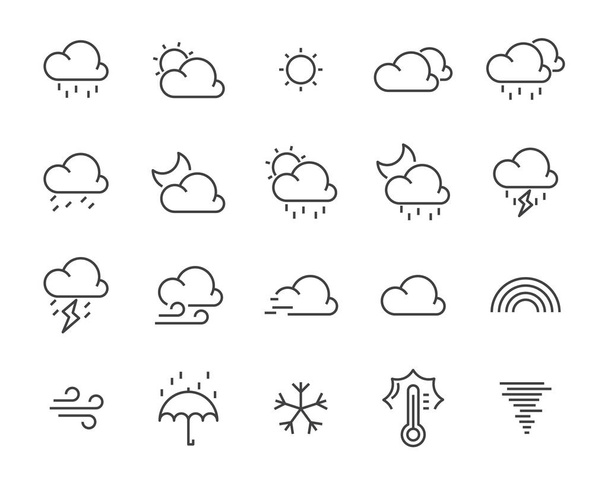 set of weather icon,such as cloud, sun, weather - Vector, Image