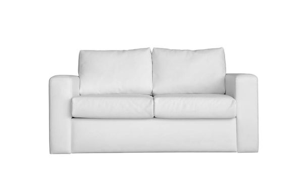 Comfortable sofa on white background. Furniture for modern room interior - Фото, изображение