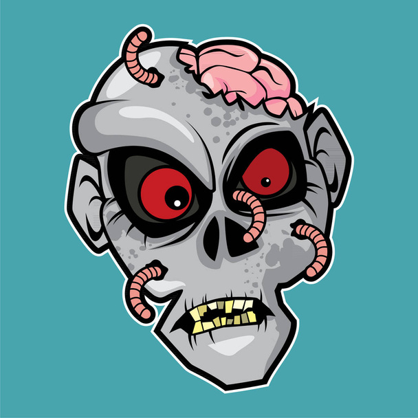 Векторный дизайн персонажа - голова зомби
 - Вектор,изображение