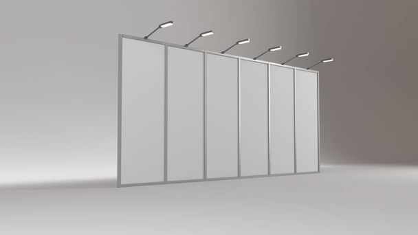 Blank trade show booth mock-up. 3D render - Photo, Image