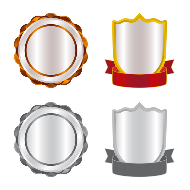 Vector illustration of emblem and badge icon. Set of emblem and sticker vector icon for stock. - Vektor, obrázek