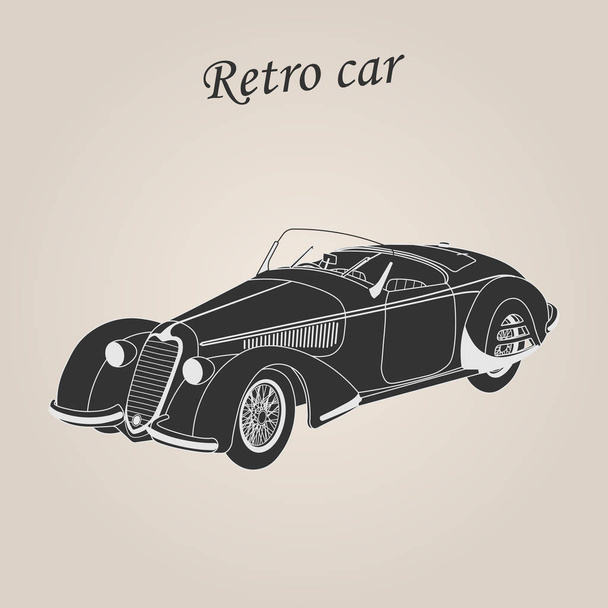 Vintage car. Retro car. Classic car Illustration - Vettoriali, immagini