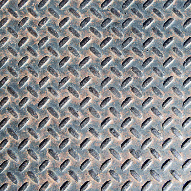 Velho diamante enferrujado padrão de textura placa de metal usado como fundo abstrato
 - Foto, Imagem