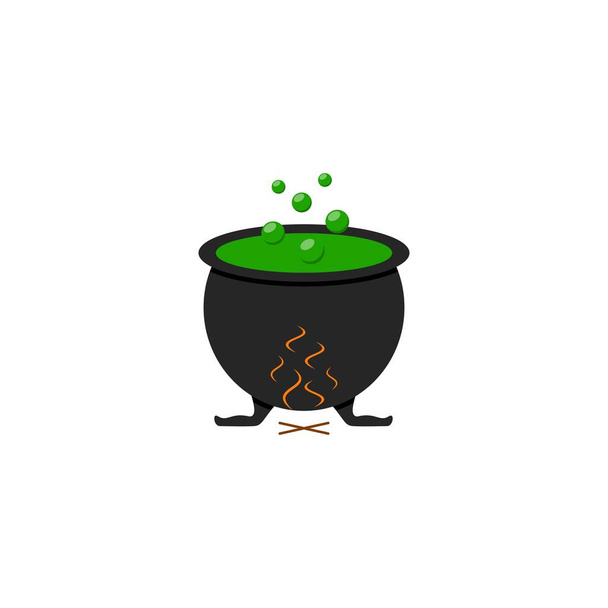 Witches boiler of the icon of halloween - Vector, Image