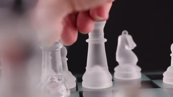 Crystal chess. The end of the game. King goes down. - Footage, Video