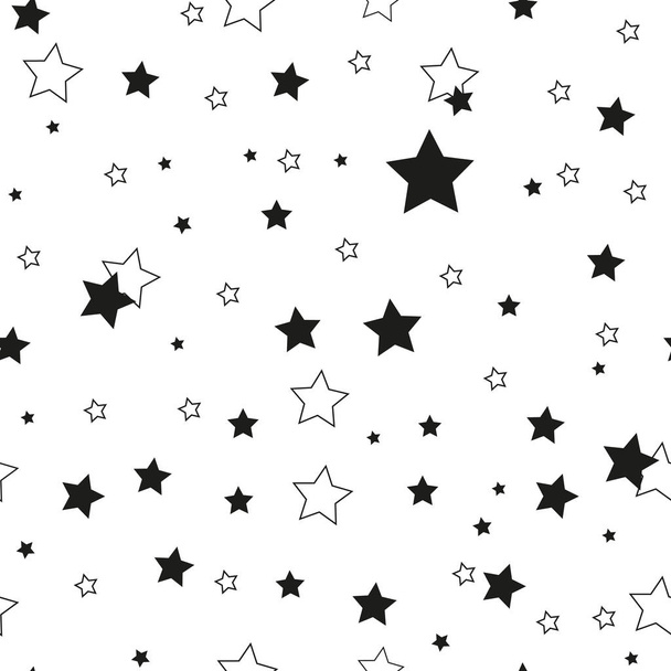 星のシームレスなパターン。かわいい子供たちの星のシームレスなパターン。星とシームレスなパターン。星空の背景。赤ちゃんファッション。ベクトル図、eps10 - ベクター画像