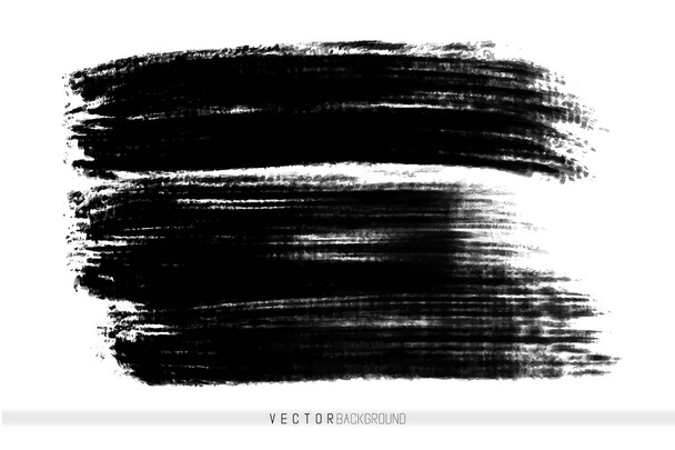 ベクトル手描きインク ブラシ汚れ。モノクロには、ストロークが描かれています。ブラシ黒染色によって描かれました。白黒の芸術的な背景。1 つの色汚い背景. - ベクター画像