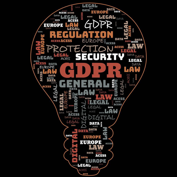 Všeobecné údaje nařízení o ochraně, Gdpr, slovo cloud koncepce zabezpečení na černém pozadí. Ochrana údajů a soukromí v Evropské unii - Fotografie, Obrázek