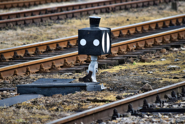 Staré železniční trati spínač automaticky ovládané z železniční řídící místnosti - Fotografie, Obrázek