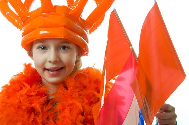 Fille pose en tenue orange
 - Photo, image