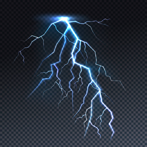 Bliksem vector realistische thunderbolt licht - Vector, afbeelding