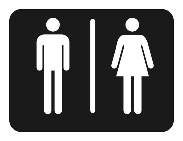 Vettore icona WC maschile e femminile, segno piatto pieno, pittogramma solido isolato. WC simbolo, logo illustrazione
 . - Vettoriali, immagini