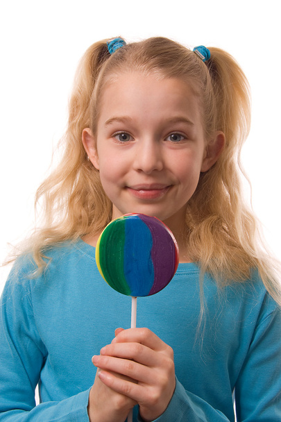 Gril with lollipop - Фото, зображення