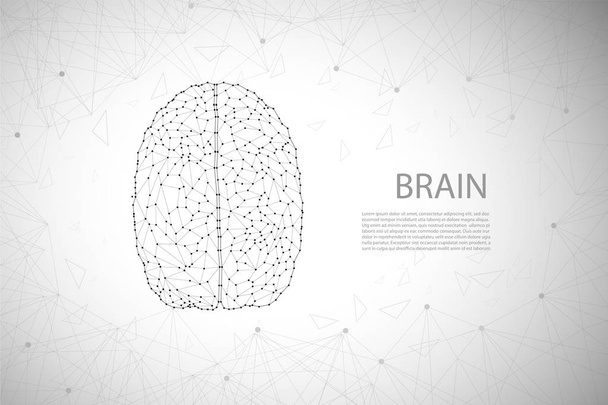 ai brain concept mit polygonaler Gehirn-Vektorillustration - Vektor, Bild