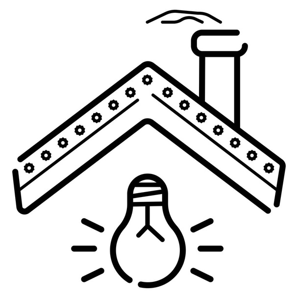 Lamp in het huisje - Vector, afbeelding