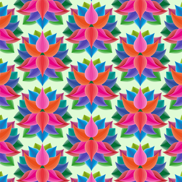 Абстрактный бесшовный рисунок с цветами. Цветочные обои с красивыми цветами и листьями
 - Вектор,изображение