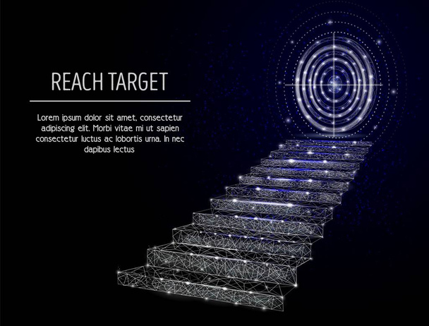 Reach target vector geometric polygonal art background - Vetor, Imagem